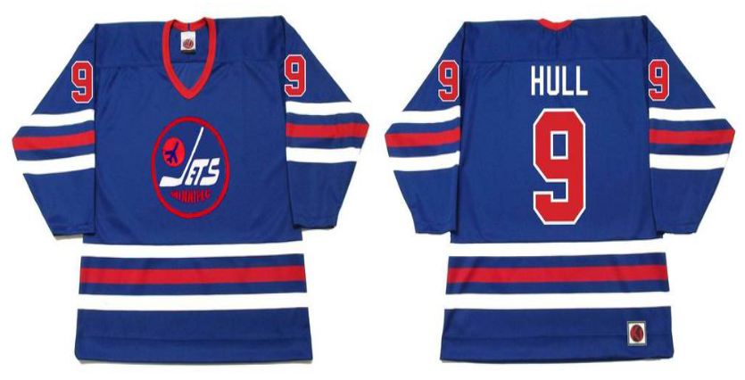 2019 Men Winnipeg Jets 9 Hull blue CCM NHL jersey